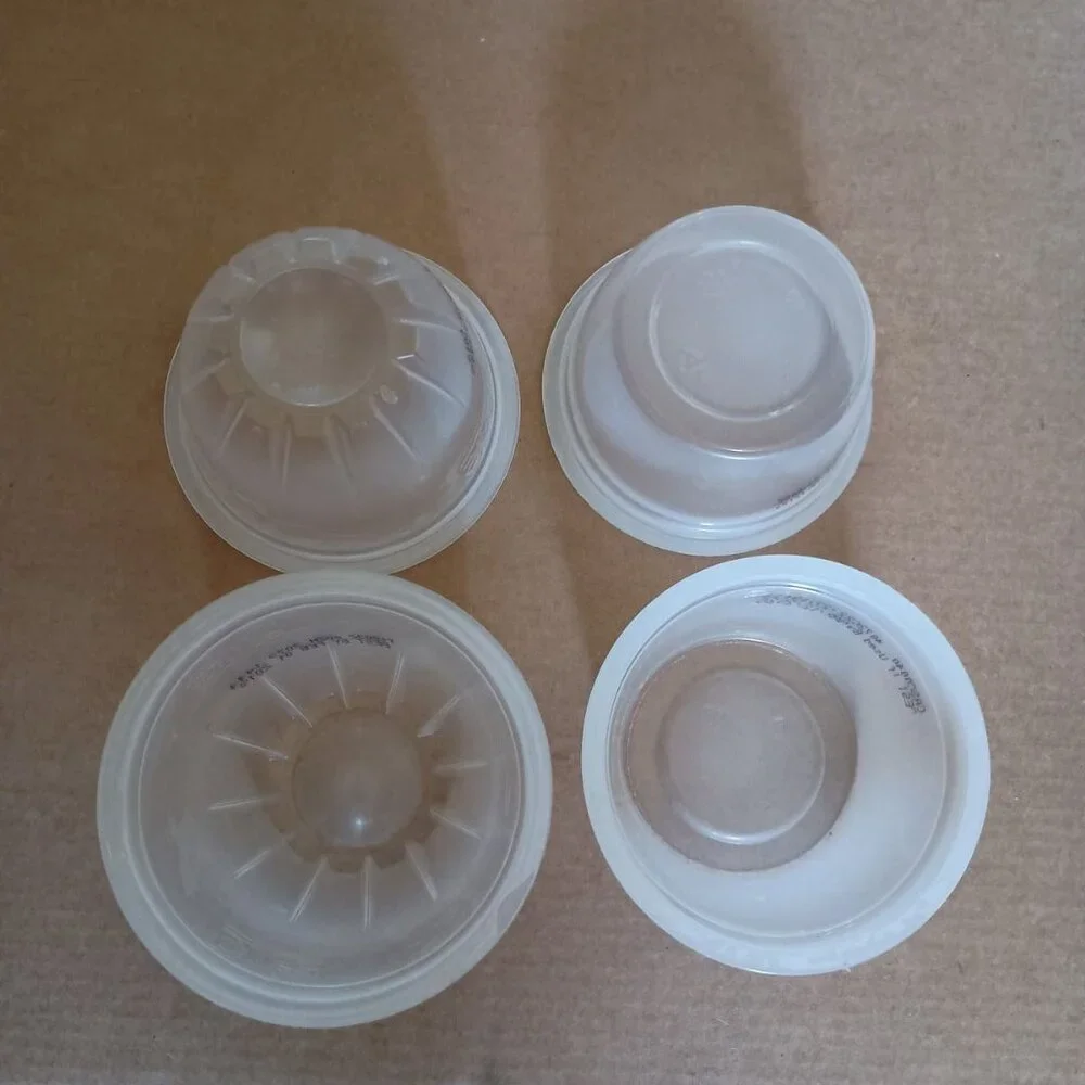 box of 360 empty plastic fruit cups applesauce cups